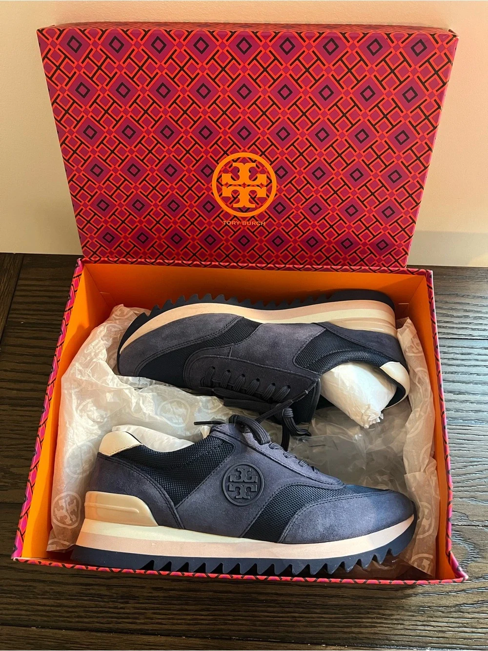Tory Burch Sawtooth Logo Runner Sneakers